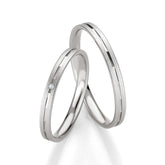 Breuning Trauringe Basic mit einem Diamanten - 48/04322 & 48/04321